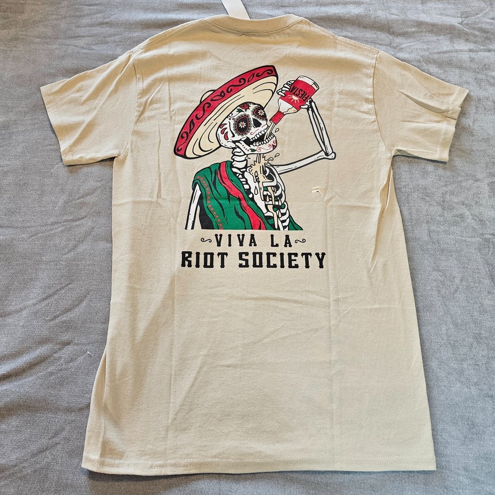 Riot society T-shirt Small Viva La Riot Society Graphic Casual Edgy NWT